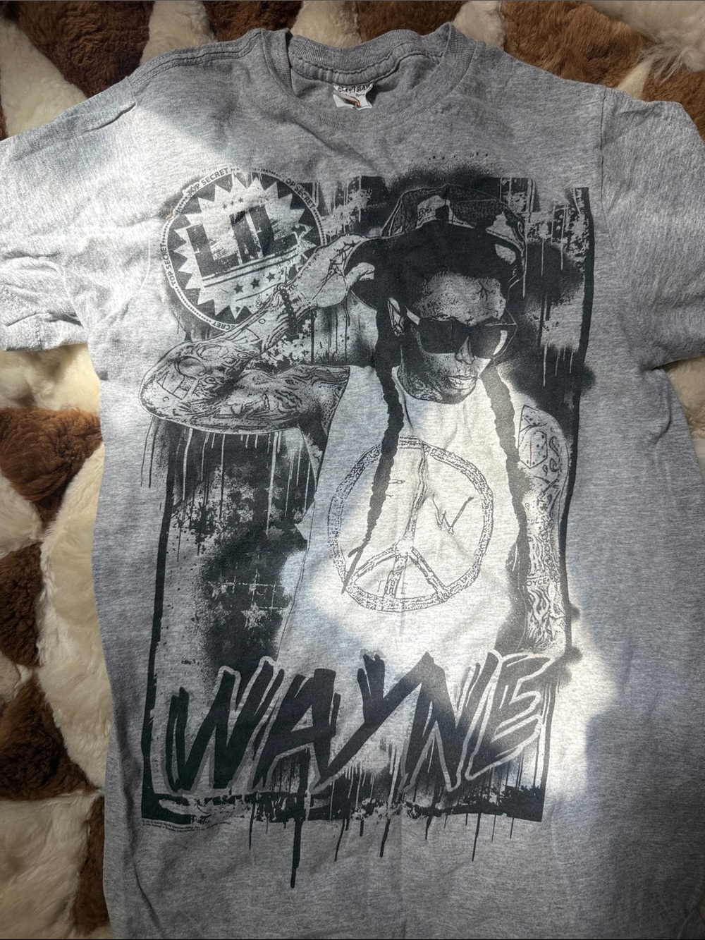 Lil Wayne Gray Graphic Men's T-Shirt with Urban Print